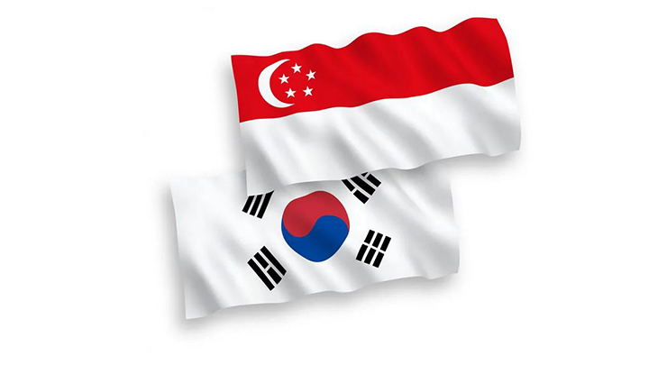 پرچم کره جنوبی و سنگاپور